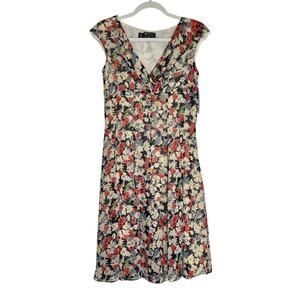 American Living Harbor Floral Cap Sleeve V-Neck Sheath Dress Women's 6 Multi NWT